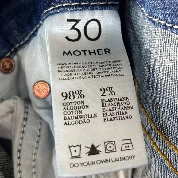 Mother High Waisted Looker Size 30 Jean Women Denim Distressed - Picture 9 of 9